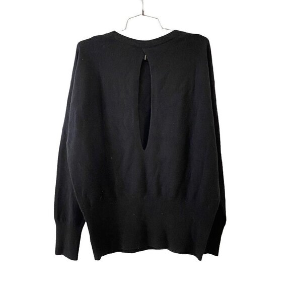 Vince Cashmere Split Back Pullover Sweater in Black Women’s Size Large - Picture 5 of 9